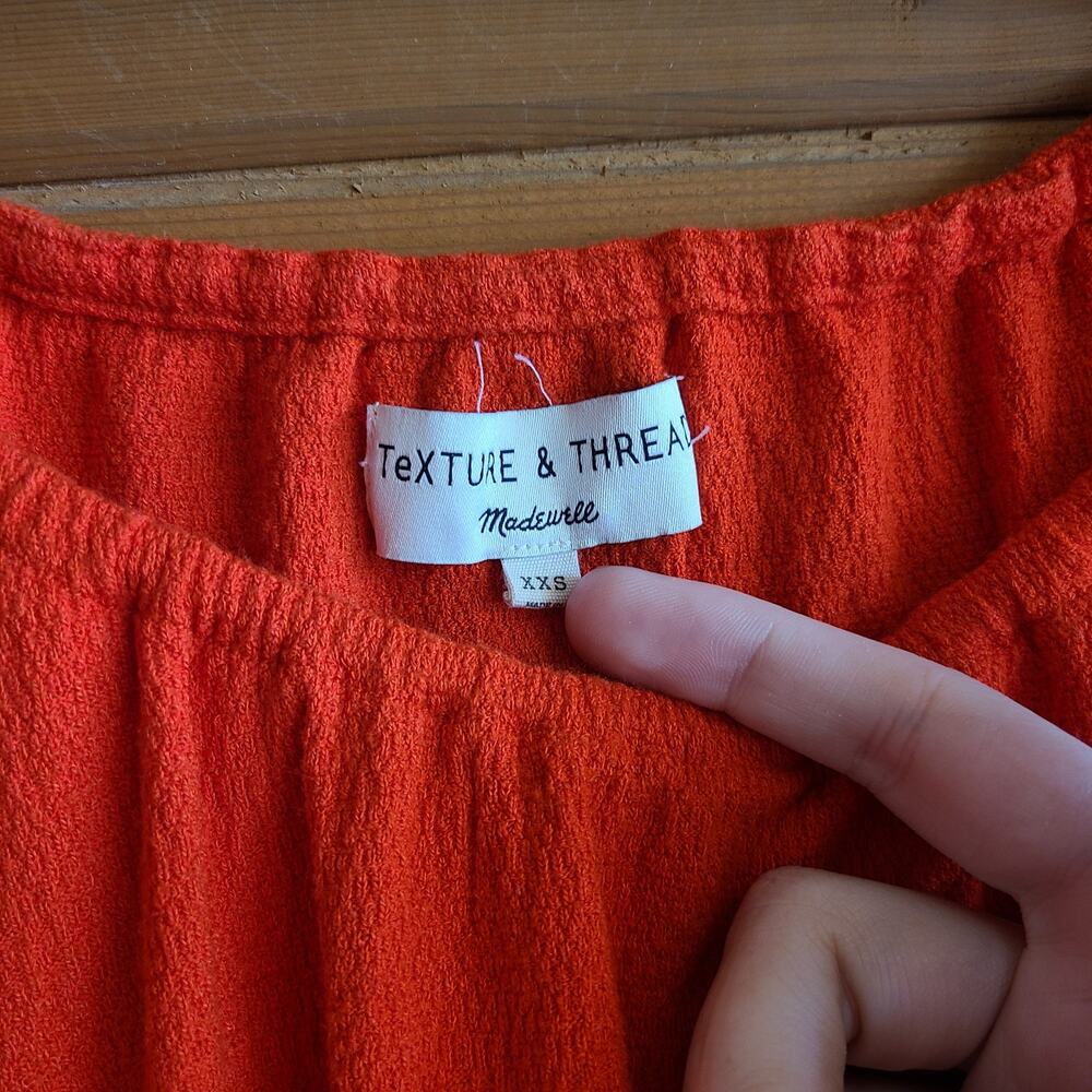 Madewell Texture & Thread Flutter Mini Dress Red XXS Flowy Boho Summer Beachy - Picture 3 of 5